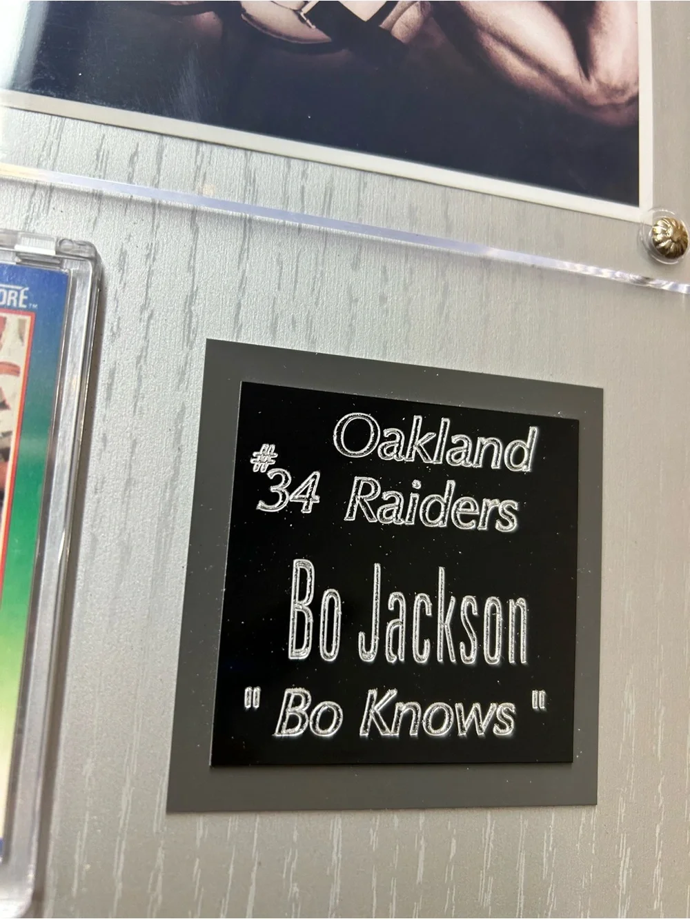 custom plaque photo of multi-sport star Bo Jackson wall art bar man cave decor